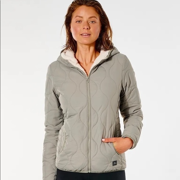 🔆RIP CURL🔆 ANOETA LIGHT GREEN REVO JACKET - Picture 6 of 14